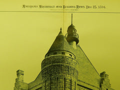 Armory of the Seventy-First Regiment, New York, NY, 1894, Lithograph. J. R. Thomas.