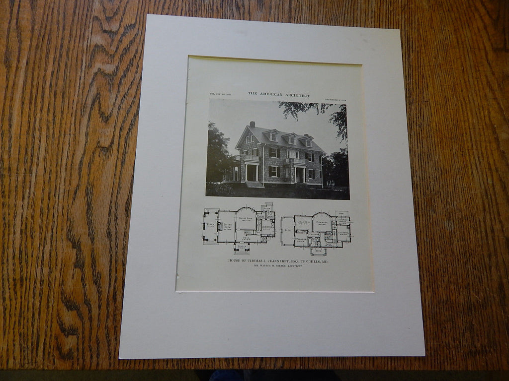 House of Thomas J. Jeanneret,ESQ., MD,Lithograph,1914. Gieske.
