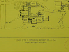 House of M. D. Armistead, Beverly Hills, CA, 1928, Lithograph. Witmer & Watson