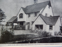 House of Dr. John A Mann, West Hempstead, Long Island, NY,1928, Lithograph. George R. Thompson.