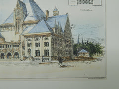 Design for Music Hall at Buffalo, NY, 1885, Original Plan. Schiadermaudt.