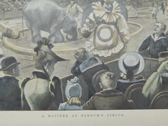 A Matinee at Barnum's Circus soon after Barnum's Death, 1891, Hand-Colored Scene.