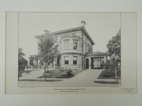 House of Mrs. A. W. Armour, Kansas City, MO, 1903, Photogravure. Van Brunt & Howe.