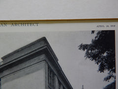 High School Building, Girard College,Philadelphia, PA.,1918, Lithograph. John T. Windrim.