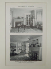 Living Room, House of Mrs. C. W. Whipple, Massapequa, NY, 1916, Lithograph. Nelson & Van Wagenen.