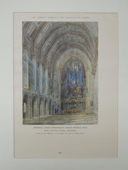 Interior, Jefferson Avenue Presbyterian Church, Detroit, MI, 1924, Original Plan. Smith, Hinchman & Grylls.