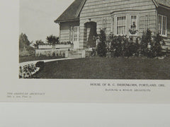 House of R. C. Diebenkorn, Portland, OR, 1924, Lithograph. DeYoung & Roald.