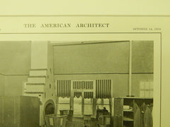 Lounge and Grill Room, Old Elm Club, Fort Sheridan, IL, 1914, Lithograph.  Marshall & Fox.