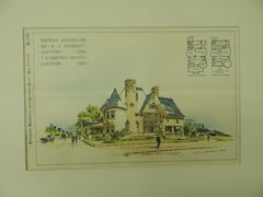 Proposed Residence for Mr. W.J. Hickmott, Hartford, CT, 1894, Original Plan. J.R. Comstock.