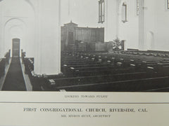 First Congregational Church, Riverside, CA, 1914, Lithograph. Mr. Myron Hunt.