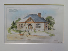 Public Library, Thompson, CT, 1902. Original Plan. Gay & Proctor.