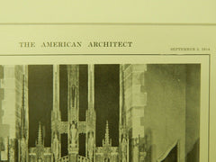 Altar, Trinity Chapel, Buffalo, NY, 1914, Lithograph. Cram, Goodhue & Ferguson.