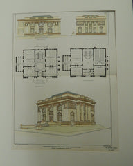 Competitive Design for the Carnegie Library, Montgomery, AL, 1901. Original Plan. Barnett, Haynes, & Barnett.