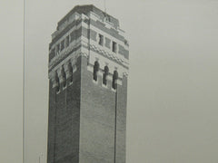 The Tower, Armory for Squadron C, NGNY, Brooklyn, NY, 1906, Lithograph. Pilcher & Tachau.