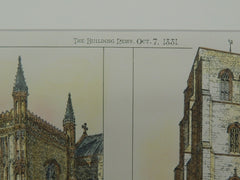 South Porch and Belfry, St. Michael's Church, Beccles, England, 1881.