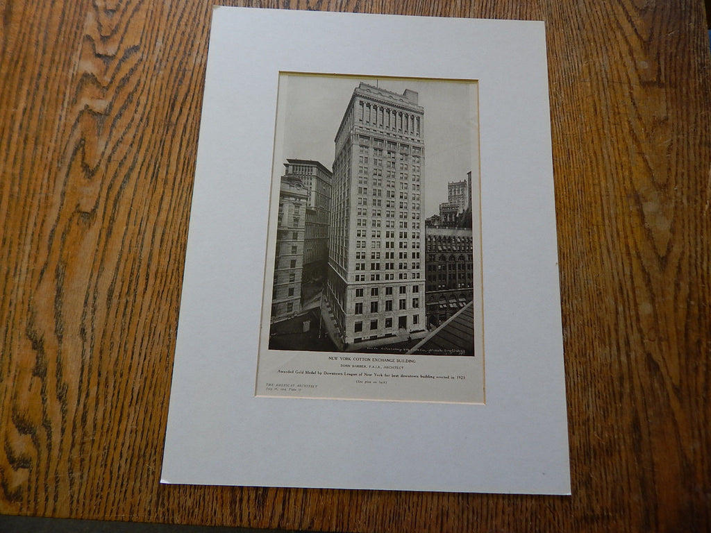 Exterior, New York Cotton Exchange Building, New York, NY, 1924, Lithograph. Donn Barber.