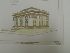 Competitive Design for the Carnegie Library, Montgomery, AL, 1901. Original Plan. Barnett, Haynes, & Barnett.