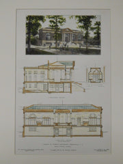 Library, Furman University, Greenville, SC, 1906, Original Plan. Frank E. Perkins.