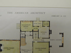House of Dr. Robert Fagin, Memphis, TN, 1919, Original Plan. Jones & Furbringer.