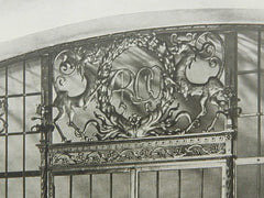 Wrought Iron Grille, American Radiator Building, New York, NY, 1924, Lithograph. Raymond M. Hood.