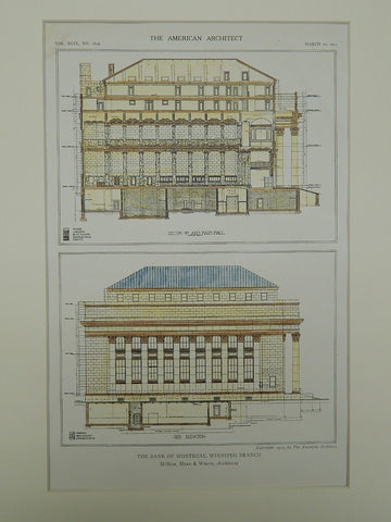 Bank of Montreal in Winnipeg, Manitoba, Canada, 1911. McKim, Mead & White. Original