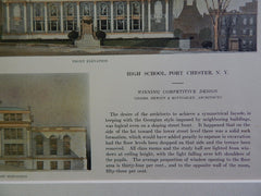 High School, Port Chester, NY, 1914, Original Plan. Hewitt & Bottomley.