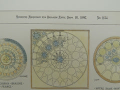 Various European Rose Windows, St. Ambrose Church, Paris, 1897, Original Plan.