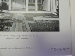 Cottage of Harding,ESQ.,Brookline, MA,1905,Lithograph. Chapman & Frazer.