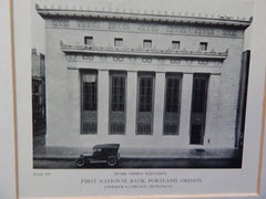 First National Bank,Stark & 5th Street, Portland, OR, 1918, Lithograph. Coolidge & Carlson.