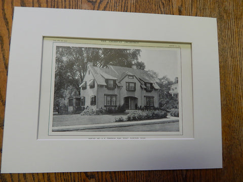 House of A.C.Thomas,ESQ.,West Newton,MA, 1914, Lithograph. Loring & Phipps.