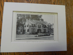 House of A.C.Thomas,ESQ.,West Newton,MA, 1914, Lithograph. Loring & Phipps.