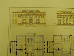 Competitive Design for the Carnegie Library, Montgomery, AL, 1901. Original Plan. Barnett, Haynes, & Barnett.