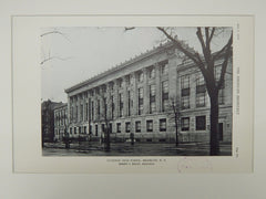 Exterior, Catholic High School, Brooklyn, NY, 1929, Lithograph. Robert J. Reilly.