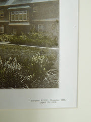 House of Henry Howard, Esq., Garden Front, Brookline, MA. 1688.Colored Photograph. Charles A. Platt