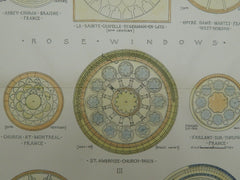 Various European Rose Windows, St. Ambrose Church, Paris, 1897, Original Plan.