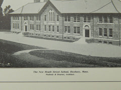 New Heath Street School, Roxbury, MA, 1904, Lithograph. Peabody & Stearns.
