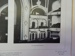 The Illinois Theatre 1, Chicago, IL, 1901,Lithograph. Wilson & Marshall.