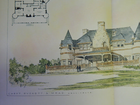 House of Prof. Alexander Graham Bell, Cape Breton, Canada, 1894. Original Plan. Cabott, Everett, & Mead.