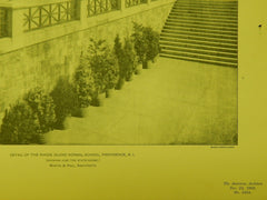 Detail of the Rhode Island Normal School, Providence, RI, 1902, Lithograph.  Martin & Hall