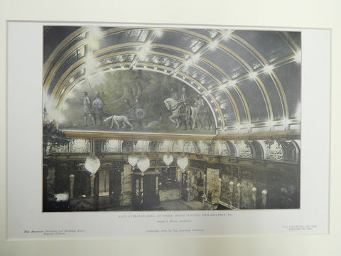 Main Entrance, Hotel Walton, Philadelphia, PA, 1905. Colored Photograph. Wade.