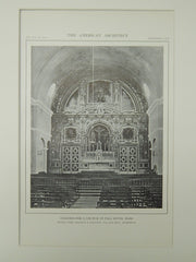 Reredos for a Church at Fall River, MA, 1914, Lithograph. Cram, Goodhue & Ferguson.