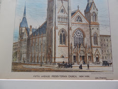 Fifth Ave. Presbyterian Church New York, NY, 1883, Original Plan. Carl Pfeiffer.
