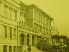 Detail of the Rhode Island Normal School, Providence, RI, 1902, Lithograph.  Martin & Hall