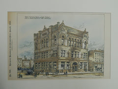 White National Bank and Safe Deposit, Fort Wayne, IN, 1891. Original Plan. Wing & Mahurin.