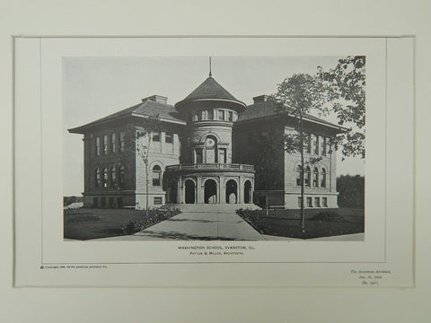 Washington School, Evanston, IL, 1903, Photogravure. Patton & Miller.