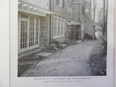 House of H.T. Saunders, ESQ, Germantown, PA,Lithograph,1915. Duhring, Okie & Ziegler