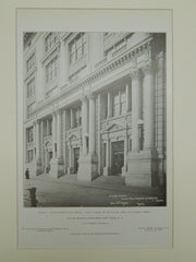 Main Entrance, Public School No. 62, New York, NY, 1908, Lithograph. C. B. J. Snyder.