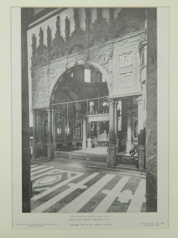 Rood and Chapel Screens, San Lorenzo, Genoa, Italy, 1906, Lithograph.