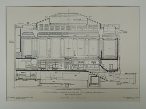 Section, American Security and Trust Bldg, Washington, DC, 1905, OrigPlan. York&Sawyer