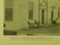 Alternate Rear View, House of E. E. Bartlett, Amagansett, NY, 1916, Lithograph. W.L. Bottomley.